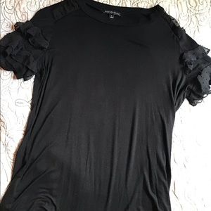 Black lace cotton tee